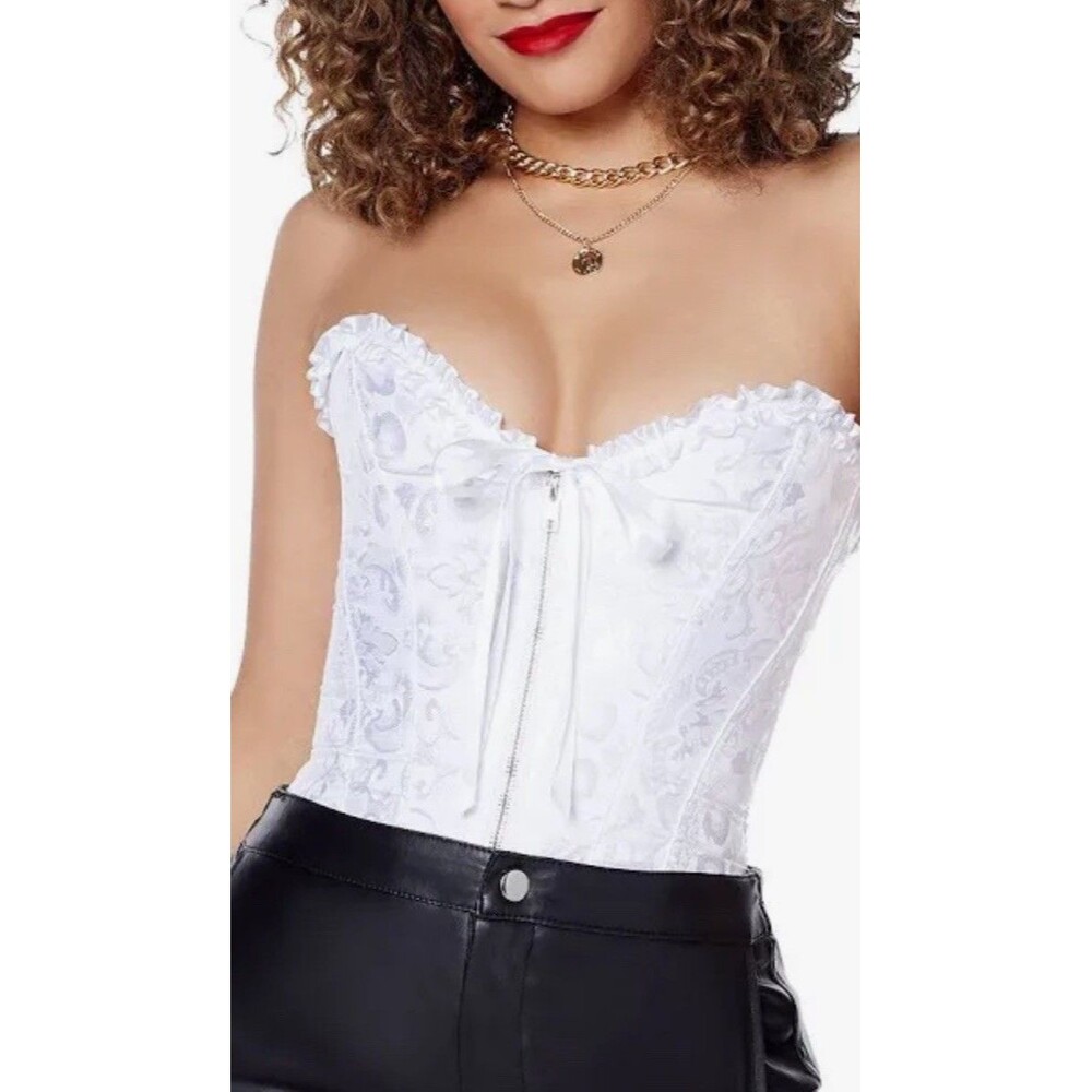 Spirit Halloween White Lace Royal Corset Size Large